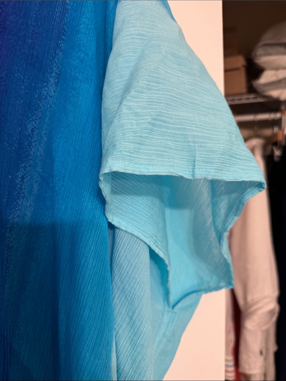 Chicos Blue Turquoise Ombre Sheer Kimono Cover Up Vacation Beach Glamour Top - Picture 9 of 9